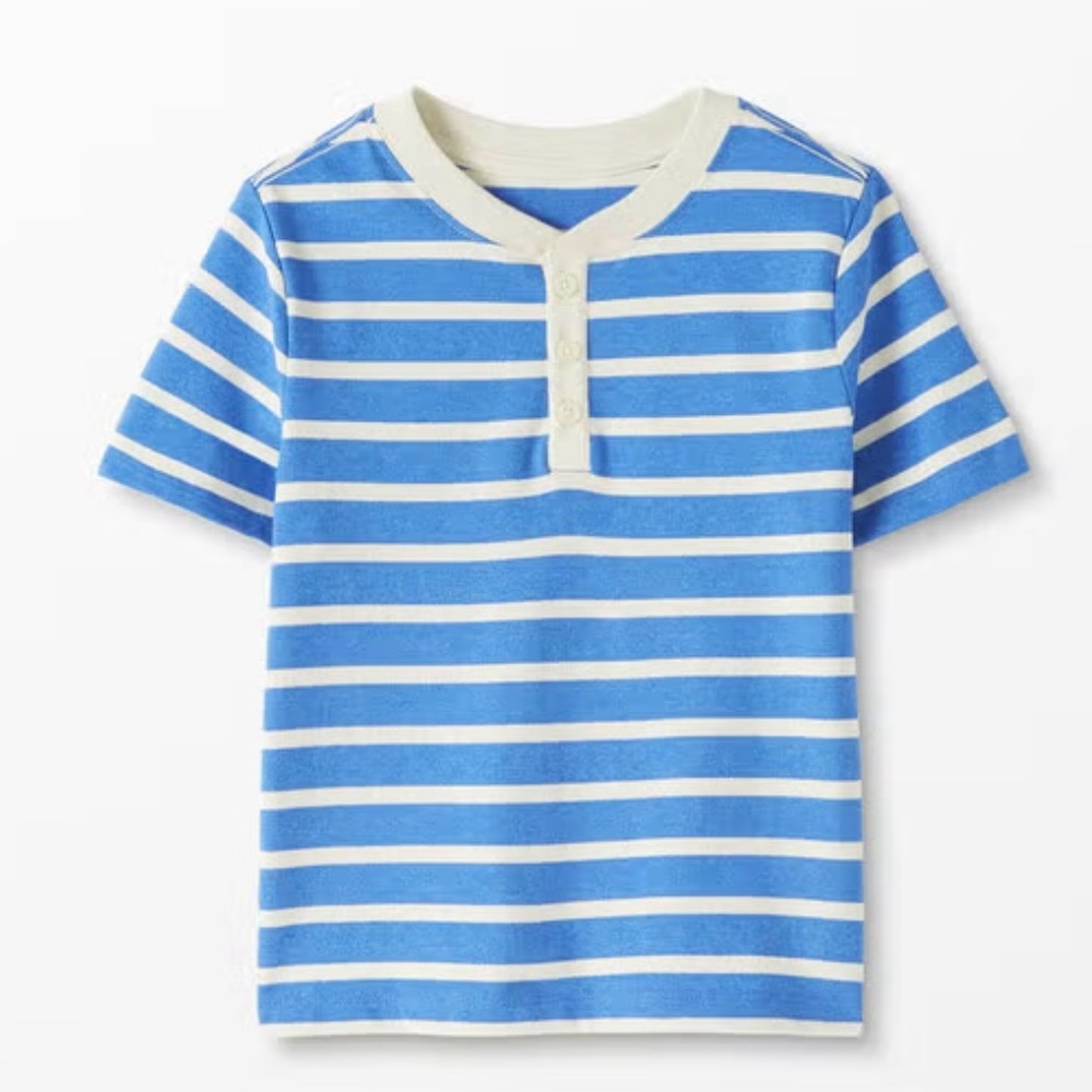 Hanna Andersson Blue and White Striped Kids Shirt